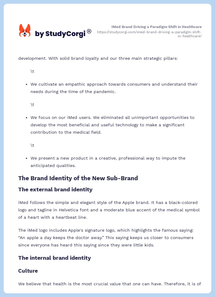 IMed Brand Driving a Paradigm Shift in Healthcare. Page 2
