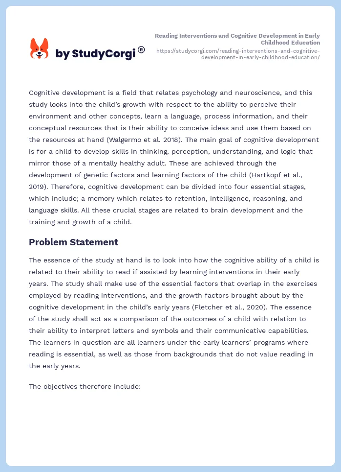 Reading Interventions and Cognitive Development in Early Childhood Education. Page 2