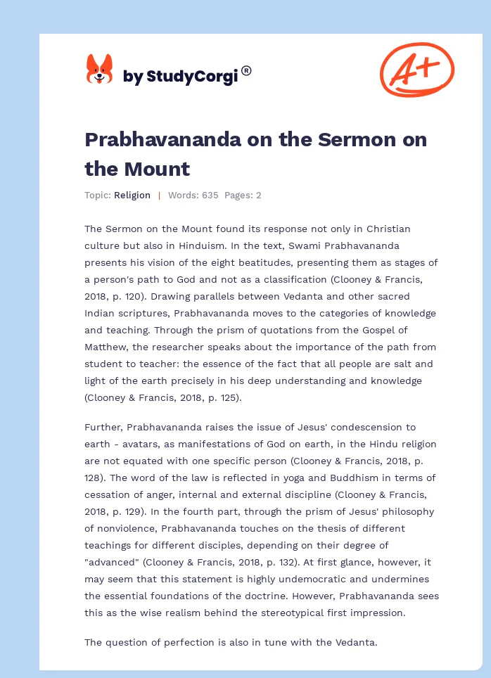Prabhavananda on the Sermon on the Mount. Page 1