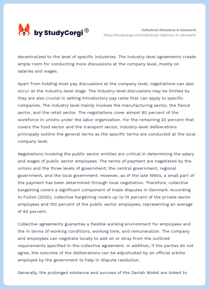 Industrial Relations in Denmark. Page 2