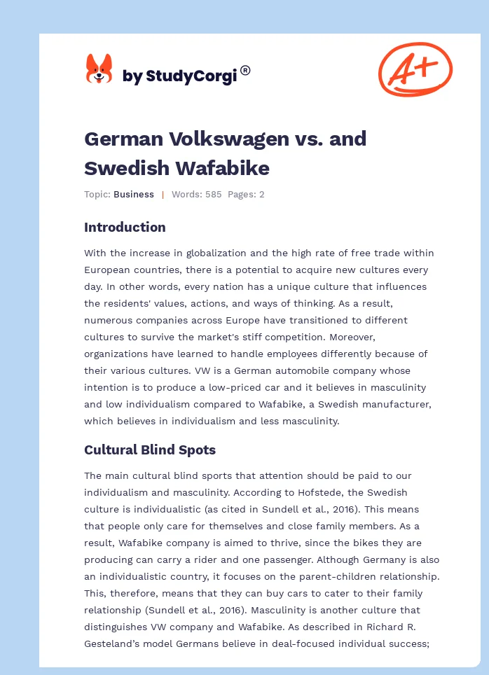 German Volkswagen vs. and Swedish Wafabike. Page 1