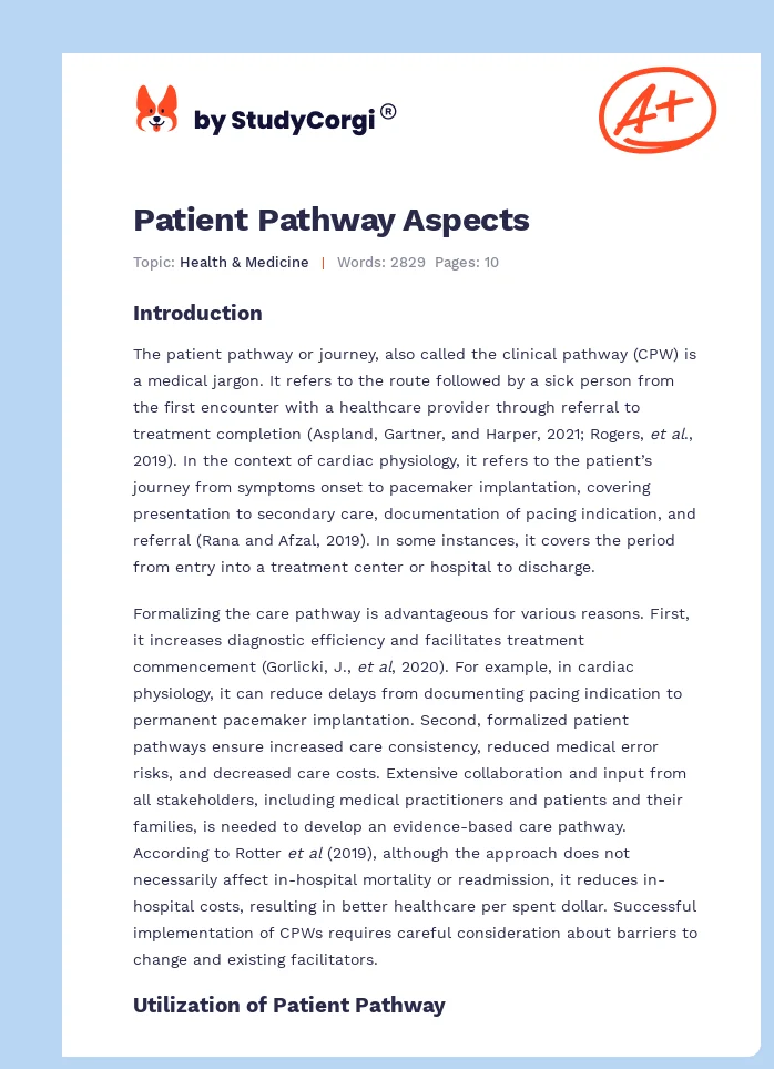 Patient Pathway Aspects. Page 1