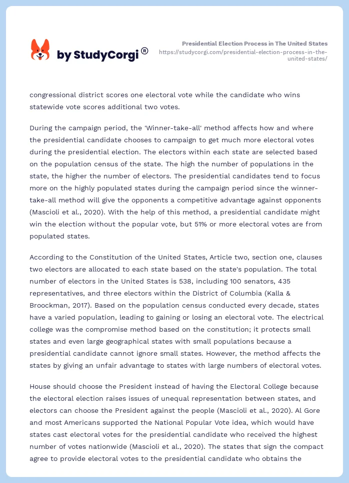 Presidential Election Process in The United States. Page 2
