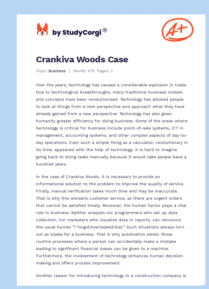 Crankiva Woods Case. Page 1