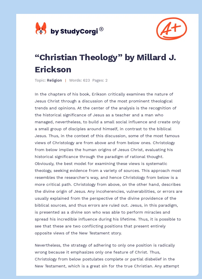 “Christian Theology” by Millard J. Erickson. Page 1