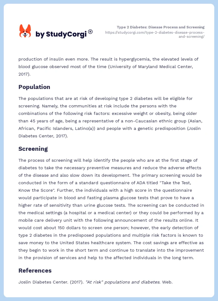 Type 2 Diabetes: Disease Process and Screening. Page 2