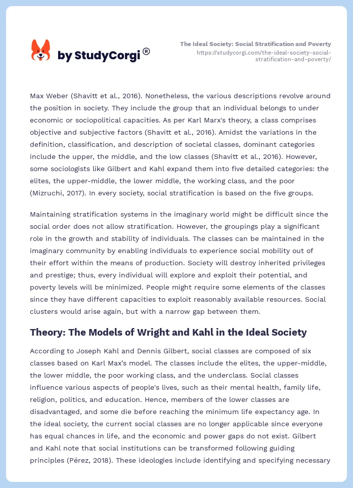 The Ideal Society: Social Stratification and Poverty. Page 2