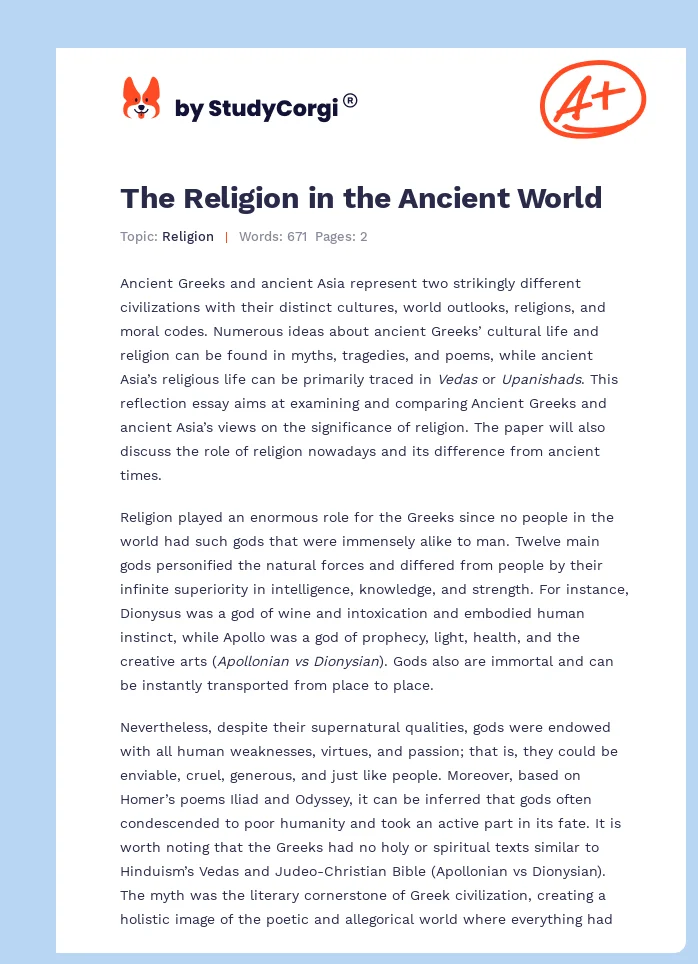 The Religion in the Ancient World. Page 1