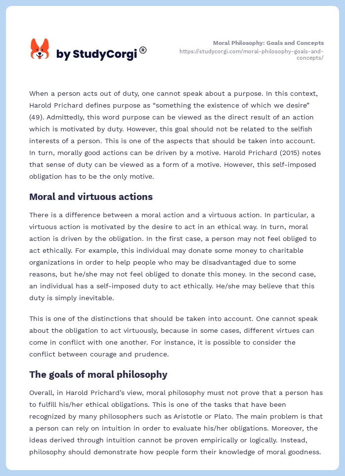 Moral Philosophy: Goals and Concepts. Page 2