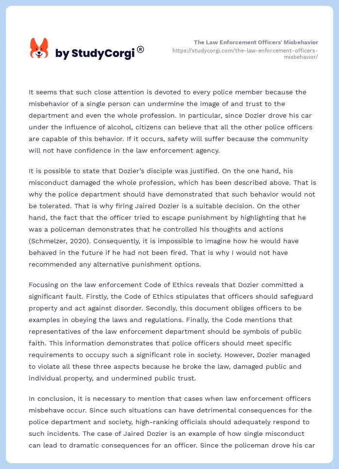 The Law Enforcement Officers' Misbehavior. Page 2
