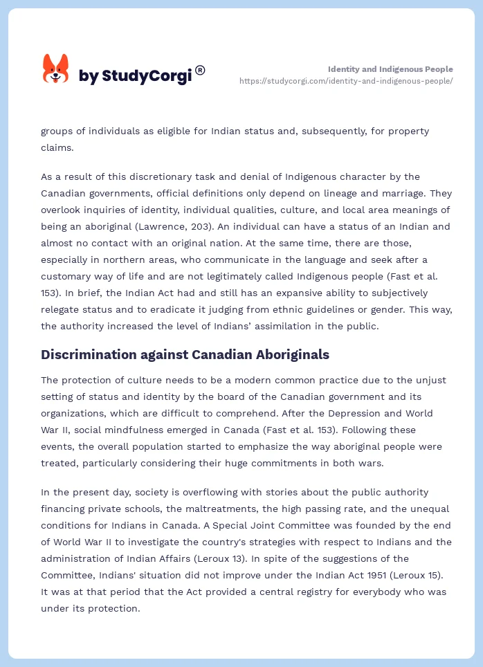 Identity and Indigenous People. Page 2