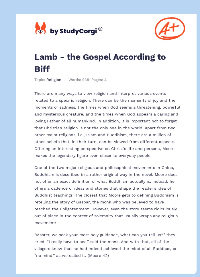 Lamb - the Gospel According to Biff. Page 1