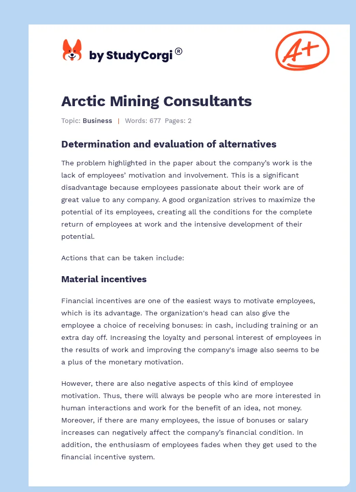 Arctic Mining Consultants. Page 1