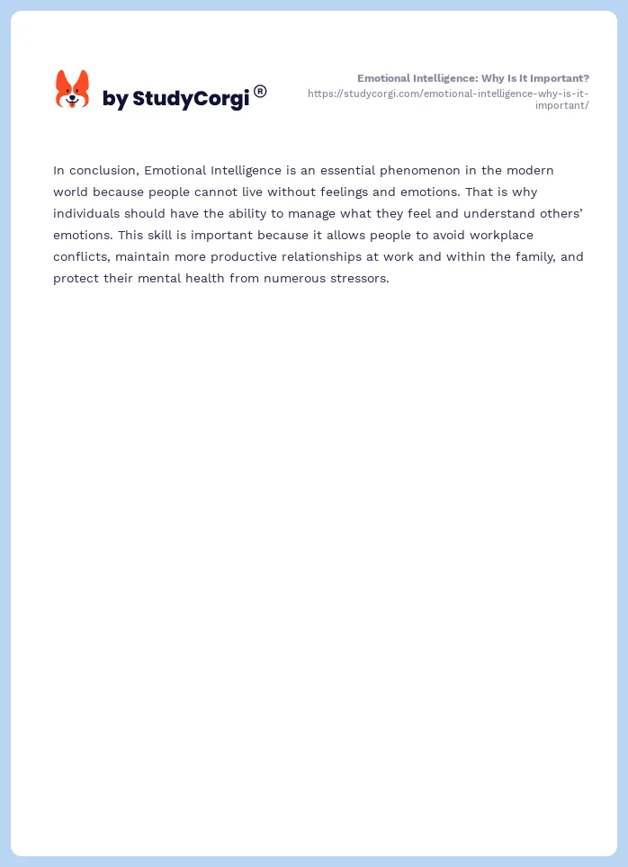 Emotional Intelligence: Why Is It Important?. Page 2