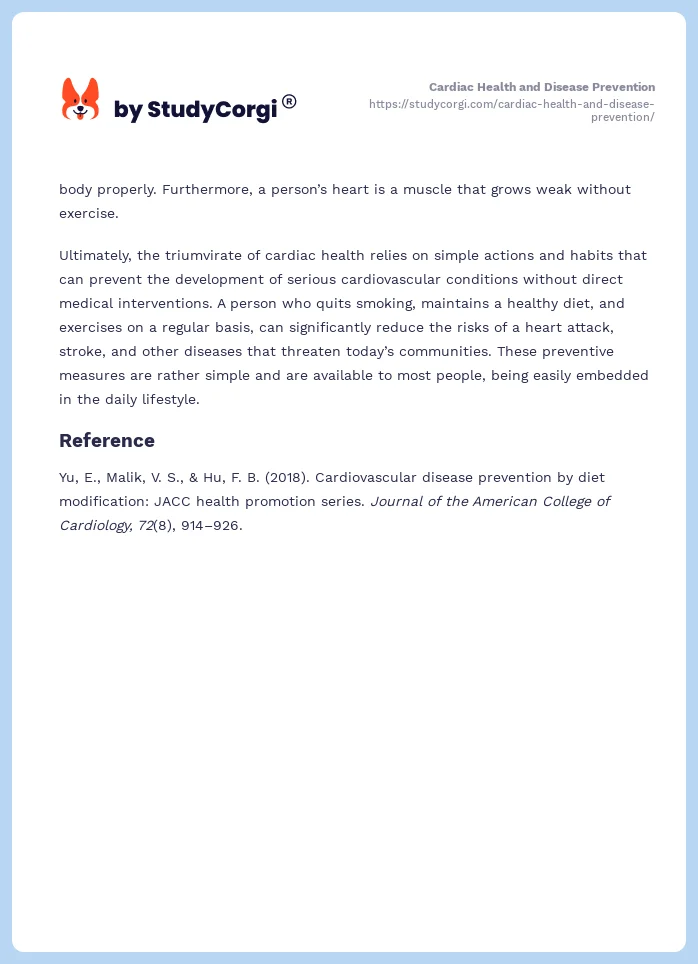 Cardiac Health and Disease Prevention. Page 2