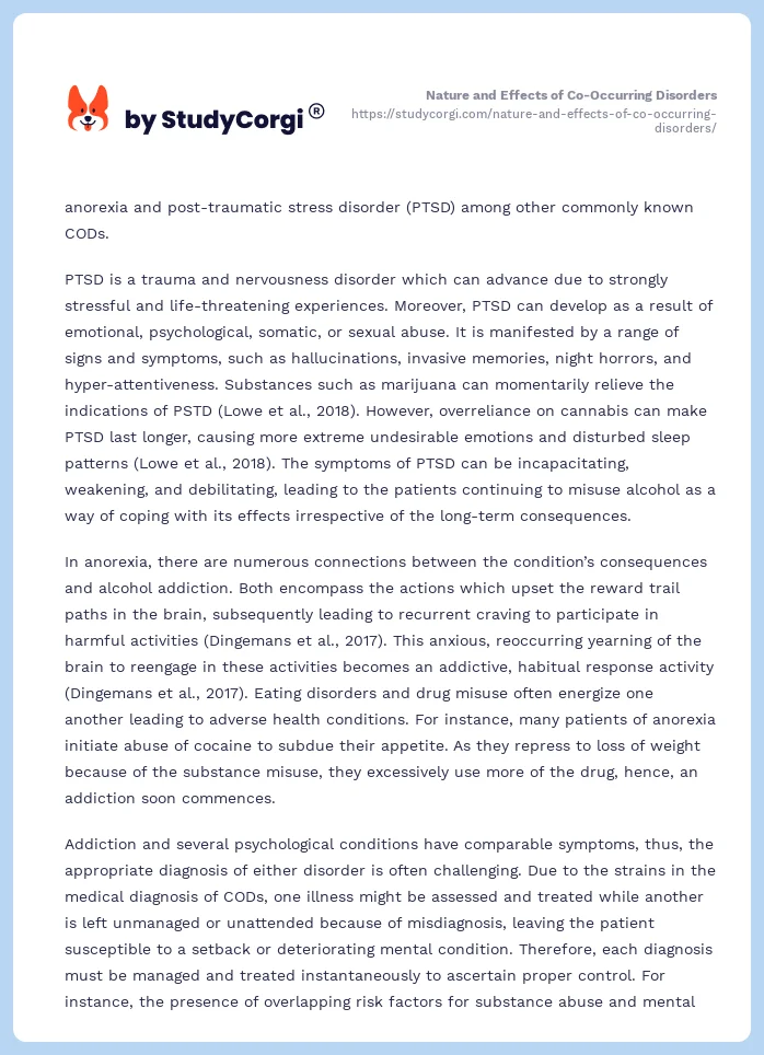 Nature and Effects of Co-Occurring Disorders. Page 2