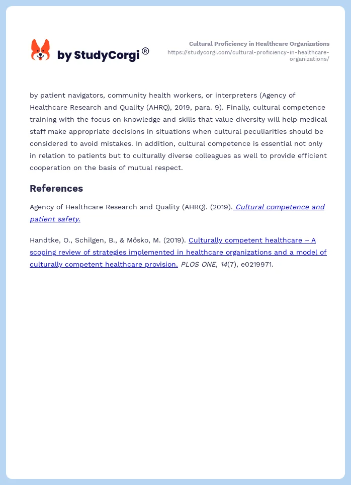 Cultural Proficiency in Healthcare Organizations. Page 2