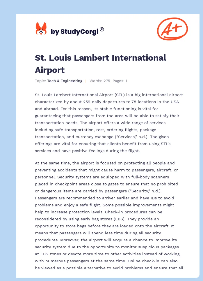 St. Louis Lambert International Airport. Page 1