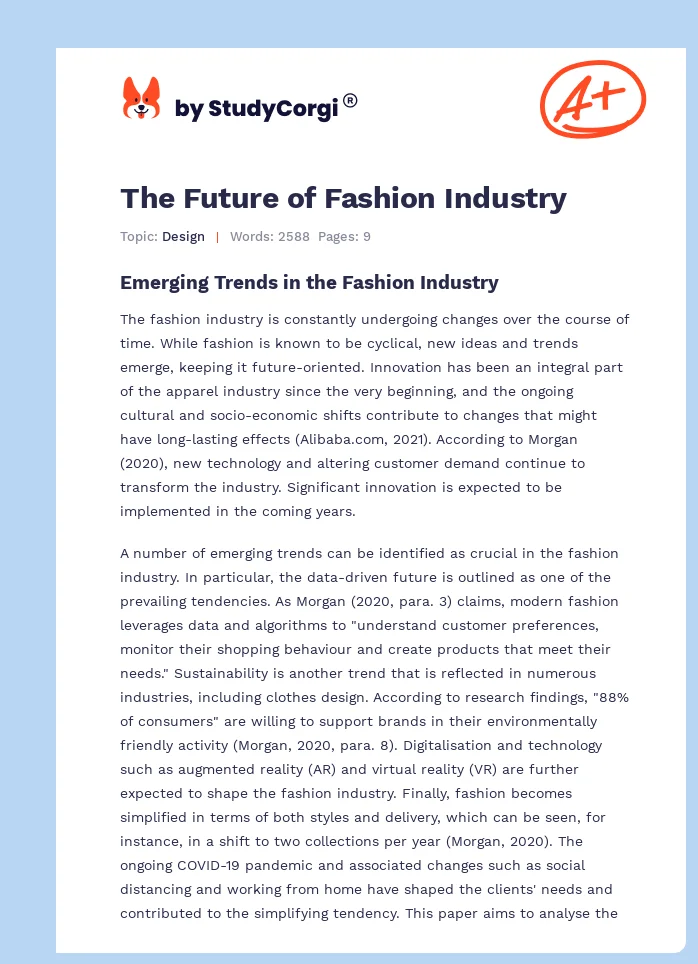 The Future of Fashion Industry. Page 1