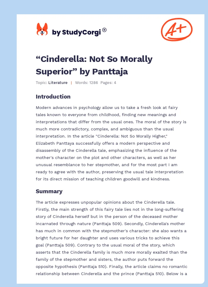 “Cinderella: Not So Morally Superior” by Panttaja. Page 1