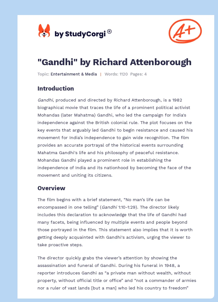 "Gandhi" by Richard Attenborough. Page 1
