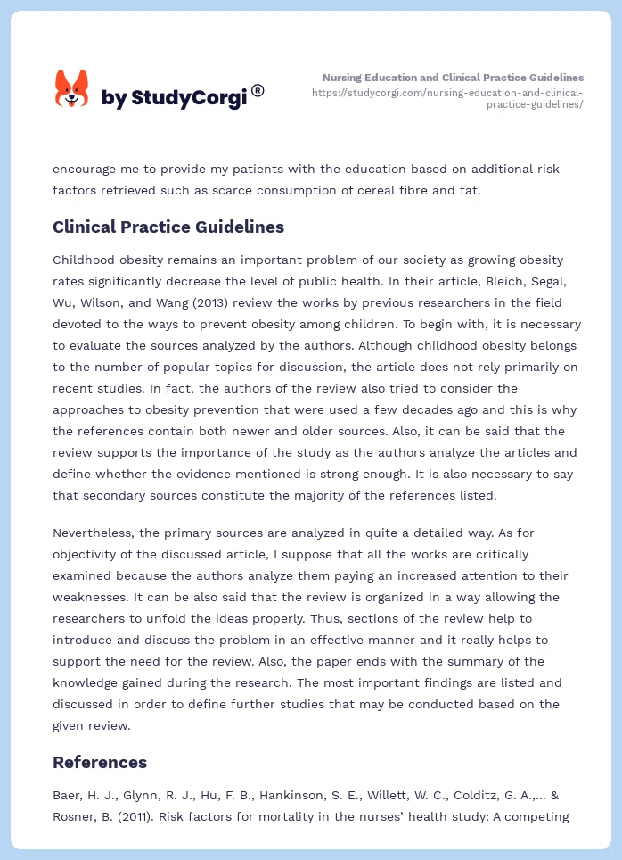 Nursing Education and Clinical Practice Guidelines. Page 2