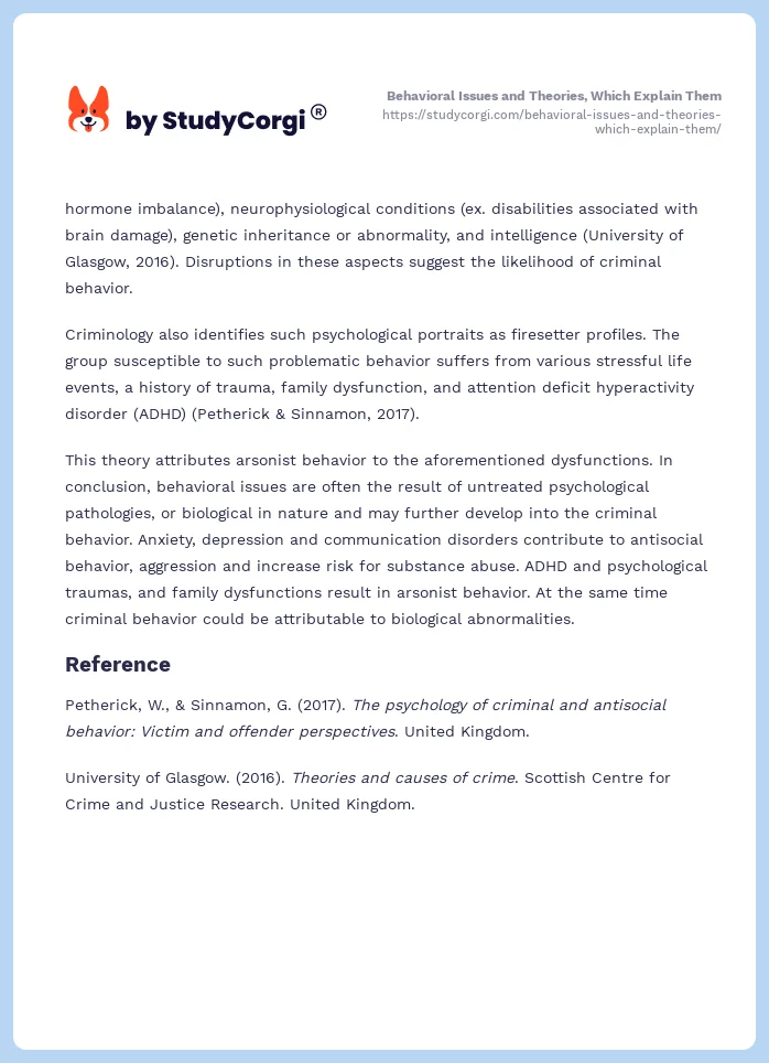 Behavioral Issues and Theories, Which Explain Them. Page 2