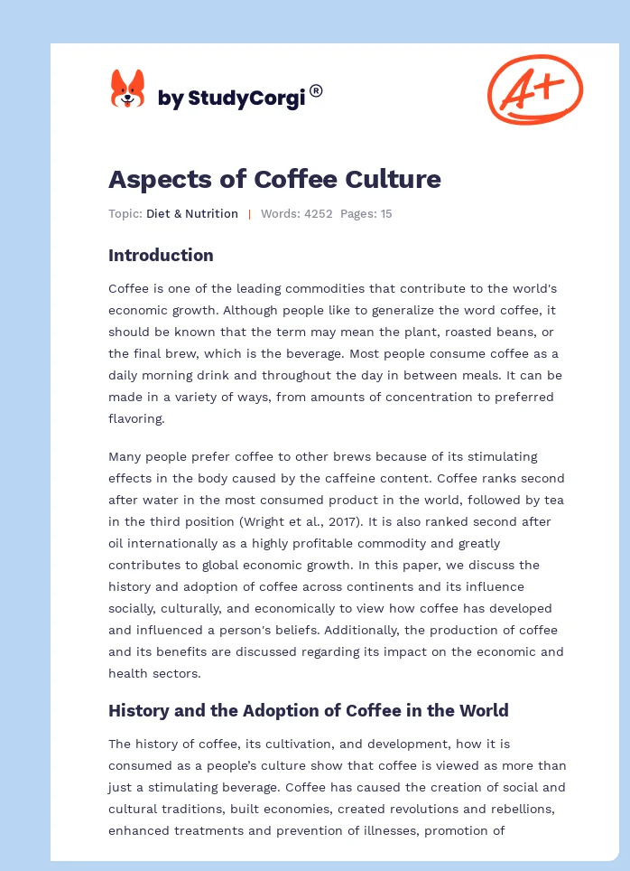 Aspects of Coffee Culture. Page 1