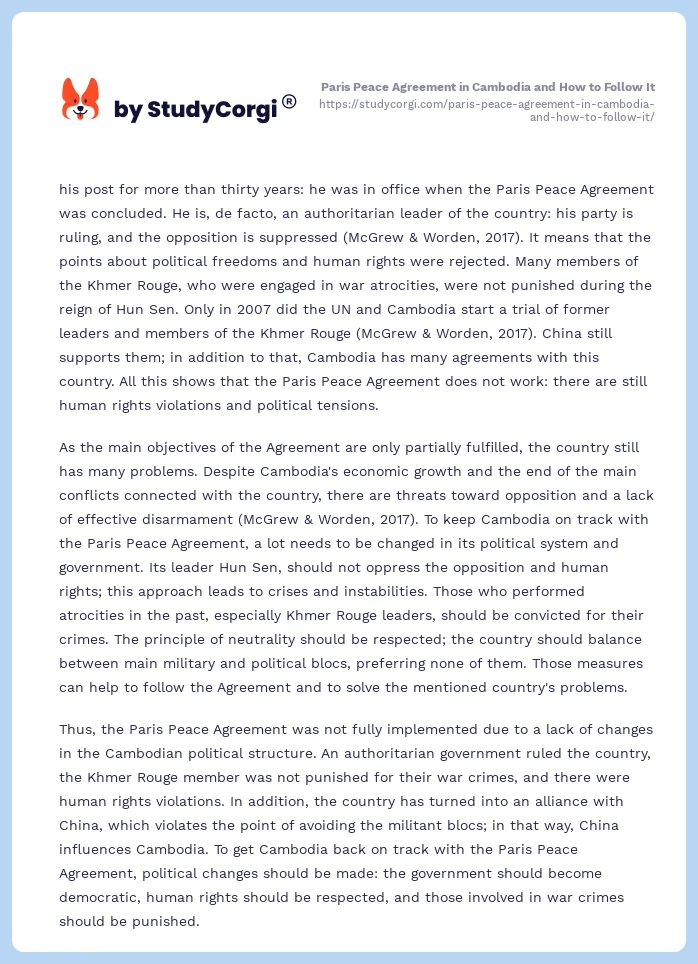 Paris Peace Agreement in Cambodia and How to Follow It. Page 2