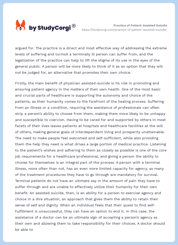 Practice of Patient-Assisted Suicide. Page 2
