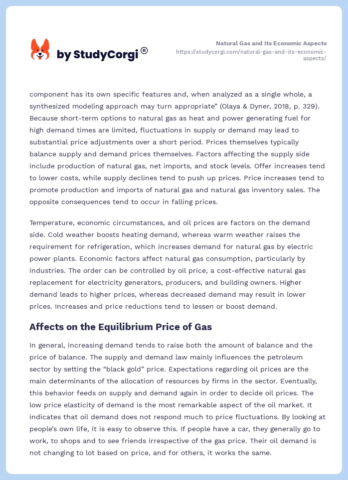 Natural Gas and Its Economic Aspects. Page 2