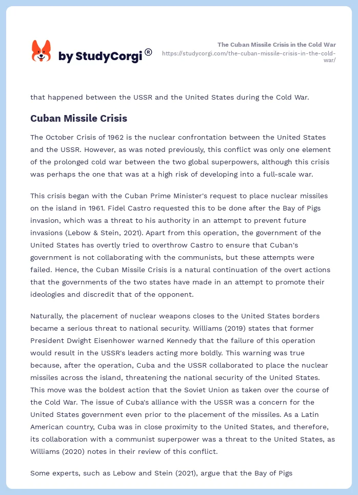 The Cuban Missile Crisis in the Cold War. Page 2