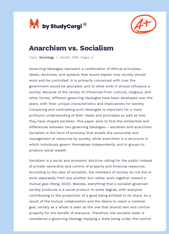 Anarchism vs. Socialism. Page 1