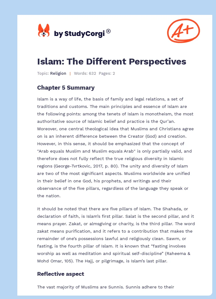 Islam: The Different Perspectives. Page 1