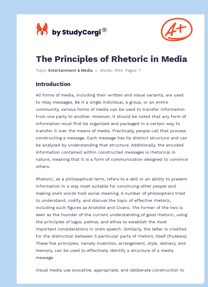 The Principles of Rhetoric in Media. Page 1