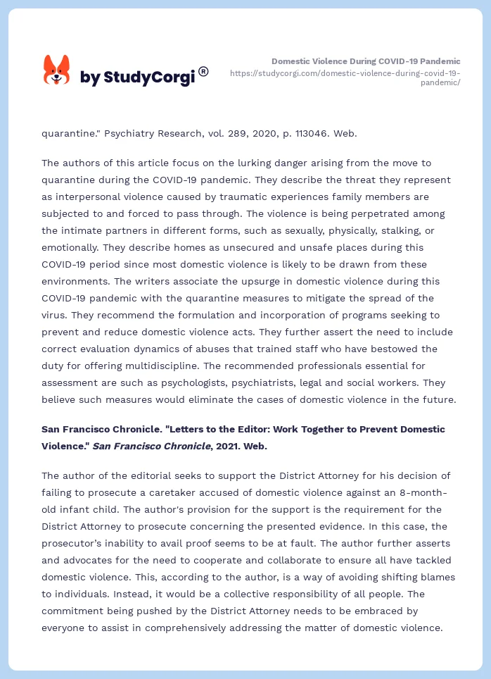 Domestic Violence During COVID-19 Pandemic. Page 2