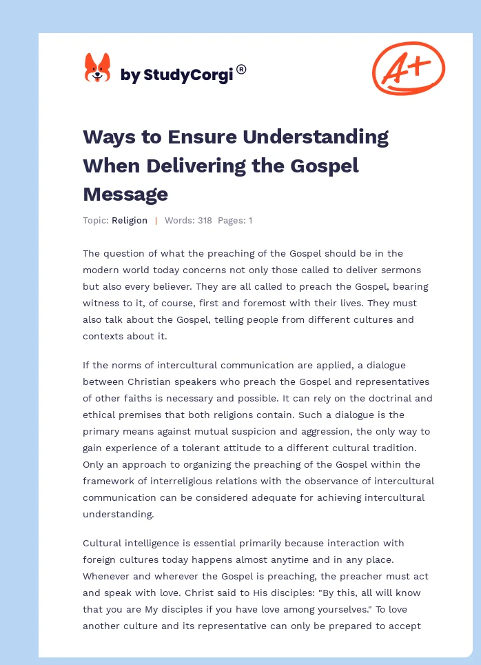 Ways to Ensure Understanding When Delivering the Gospel Message. Page 1
