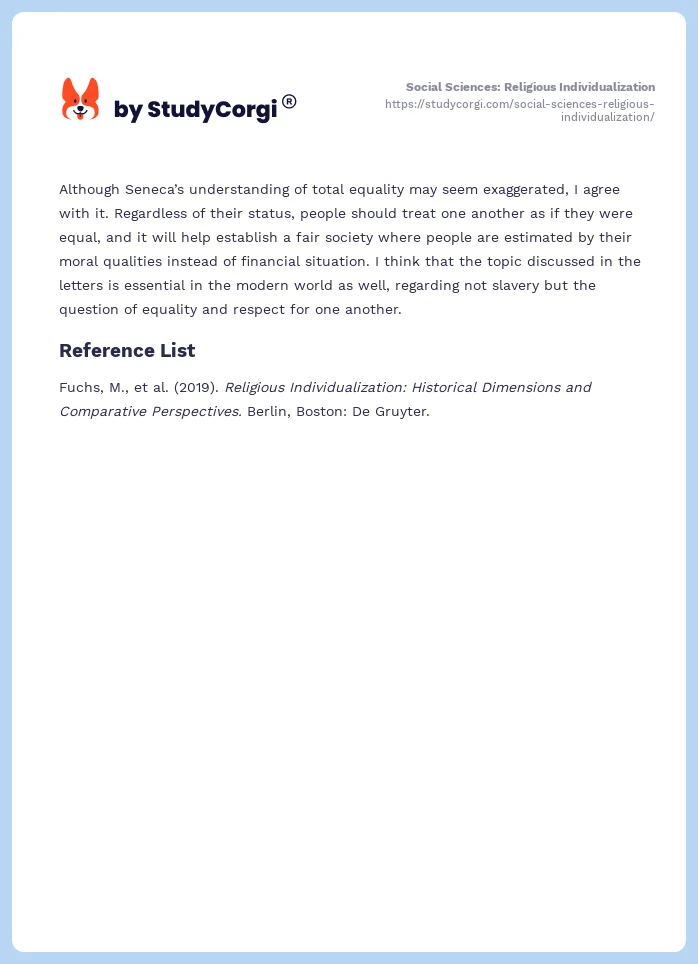 Social Sciences: Religious Individualization. Page 2