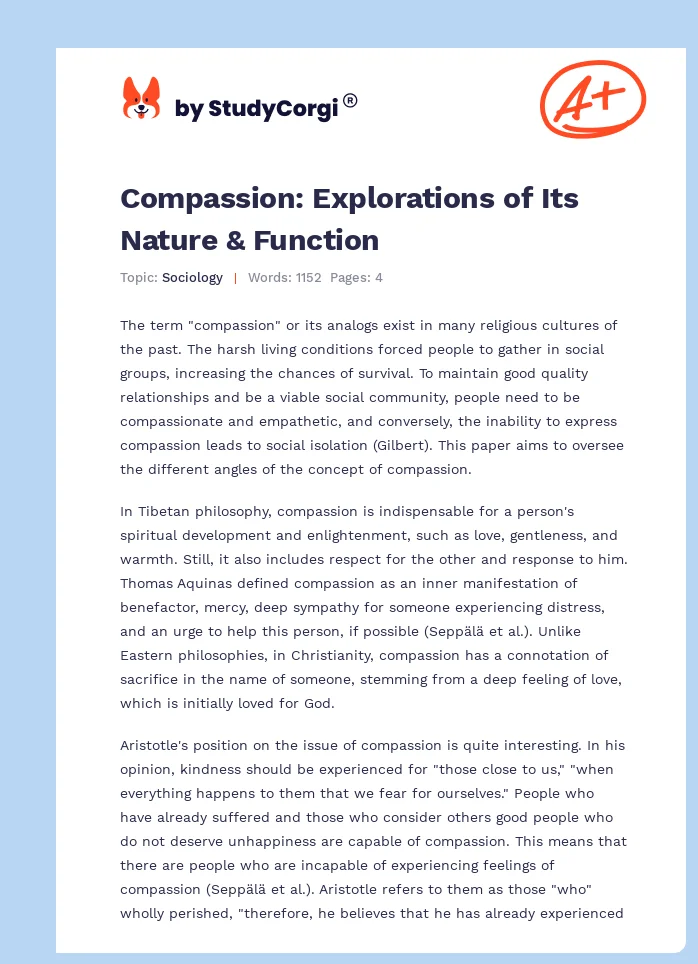 Compassion: Explorations of Its Nature & Function. Page 1