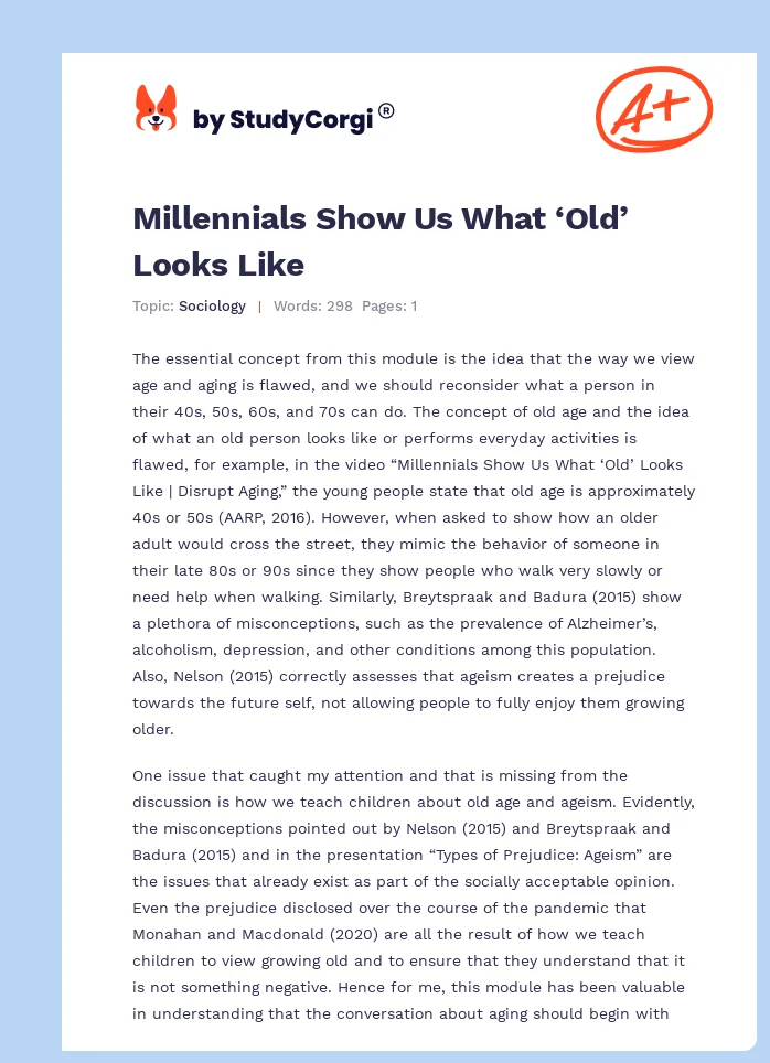 Millennials Show Us What ‘Old’ Looks Like. Page 1