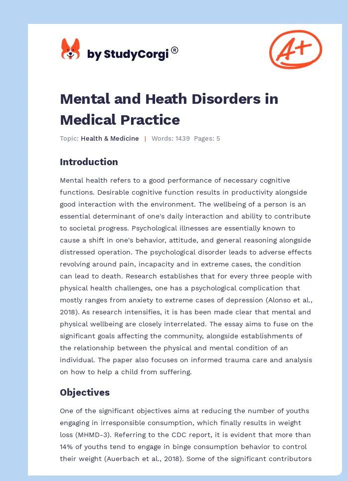Mental and Heath Disorders in Medical Practice. Page 1
