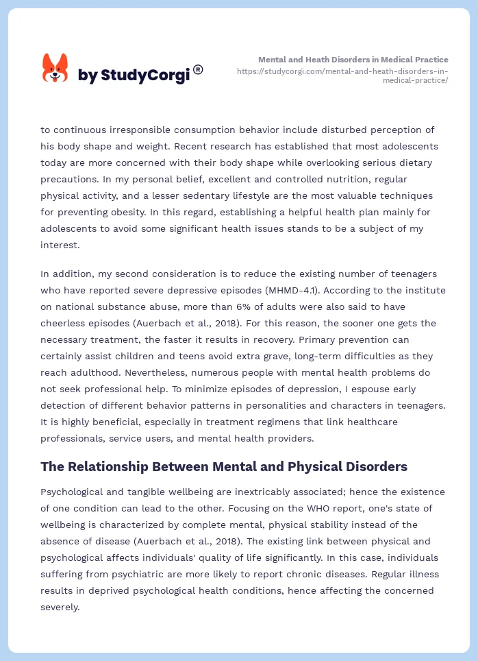 Mental and Heath Disorders in Medical Practice. Page 2
