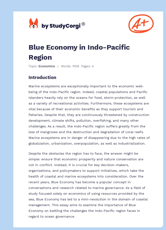Blue Economy in Indo-Pacific Region. Page 1