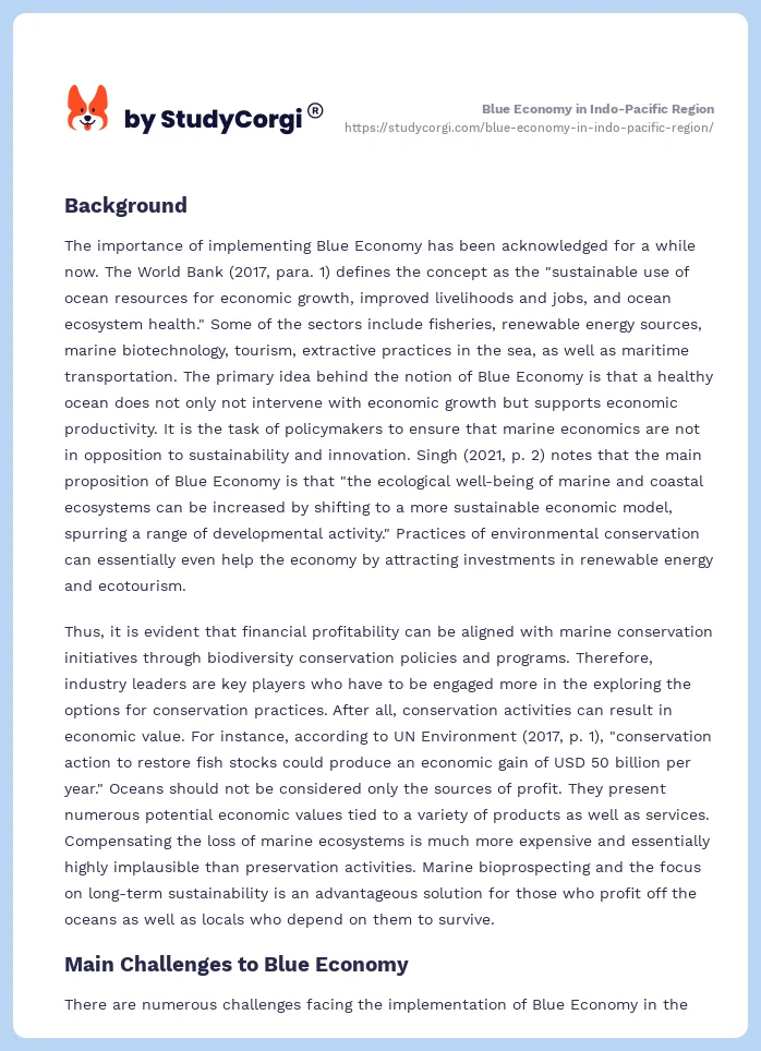 Blue Economy in Indo-Pacific Region. Page 2