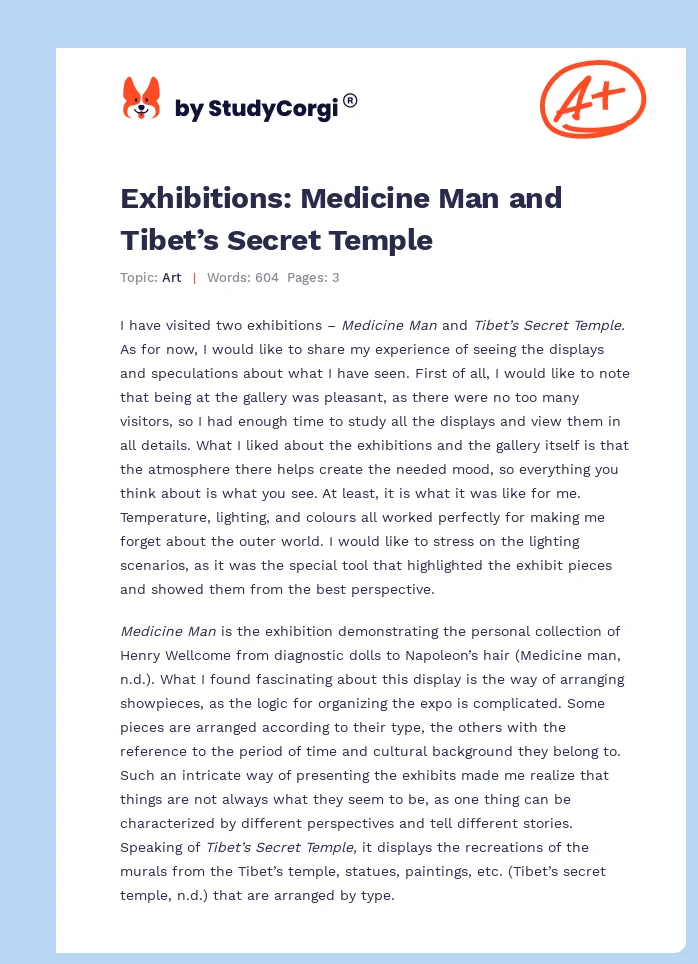 Exhibitions: Medicine Man and Tibet’s Secret Temple. Page 1