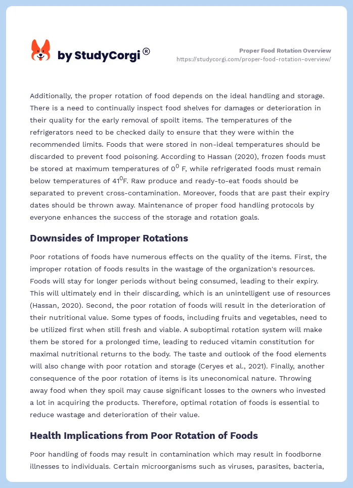 Proper Food Rotation Overview. Page 2