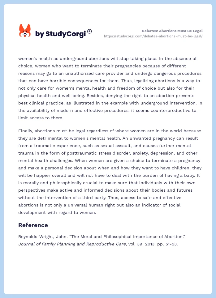 Debates: Abortions Must Be Legal. Page 2