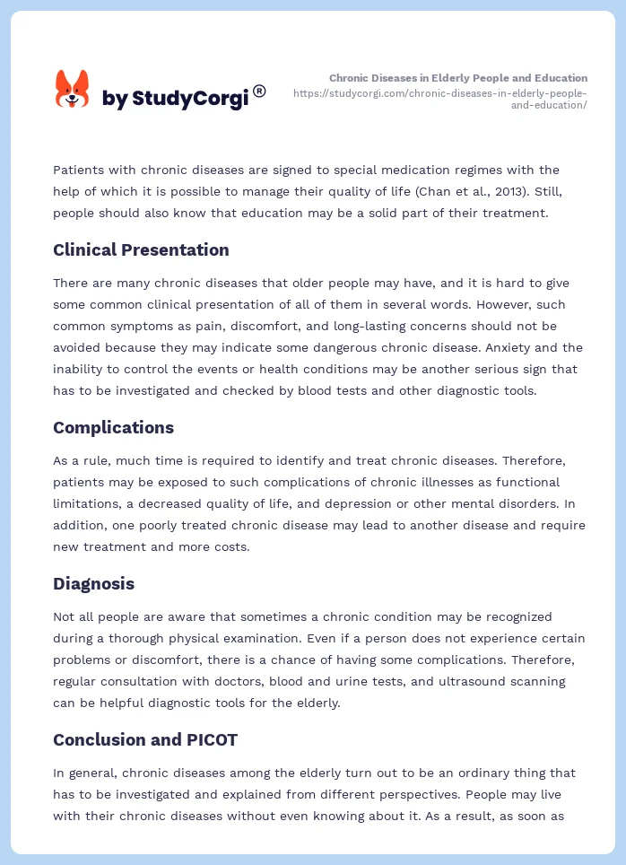 Chronic Diseases in Elderly People and Education. Page 2