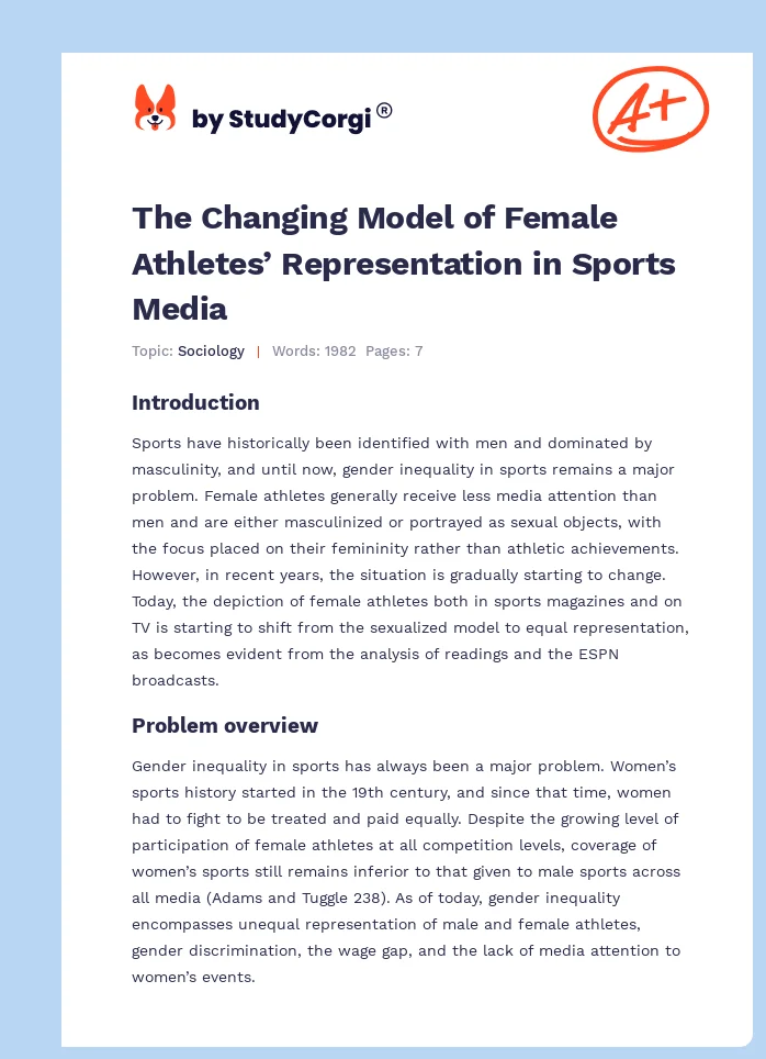 The Changing Model of Female Athletes’ Representation in Sports Media. Page 1