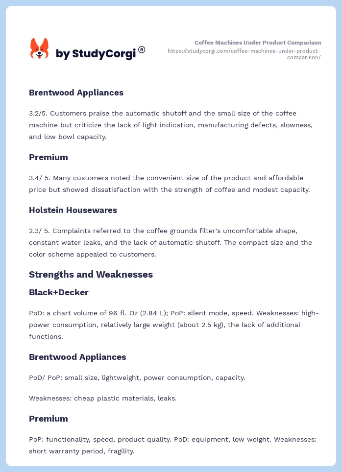 Coffee Machines Under Product Comparison. Page 2